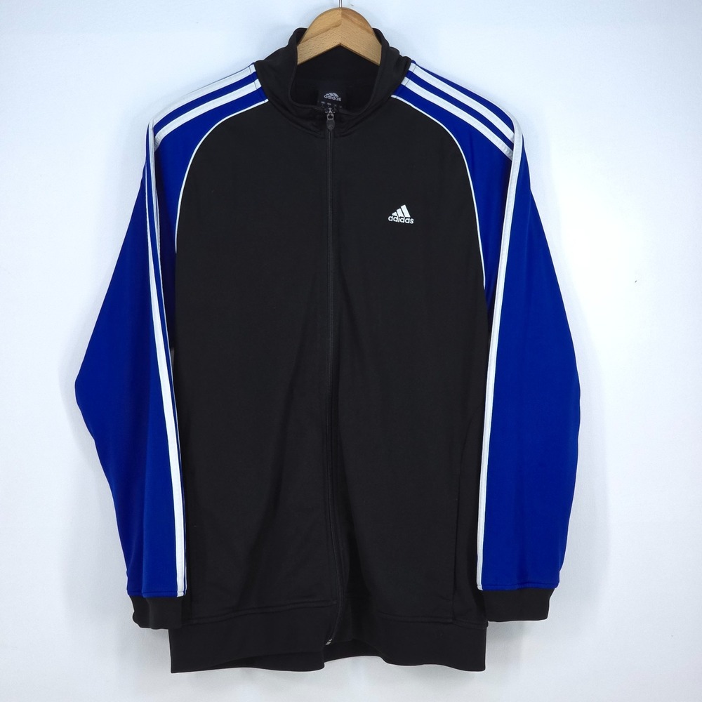 Adidas 3-Stripes Track Jacket‎ Men's Large Colorblock Full Zip Athletic Soccer